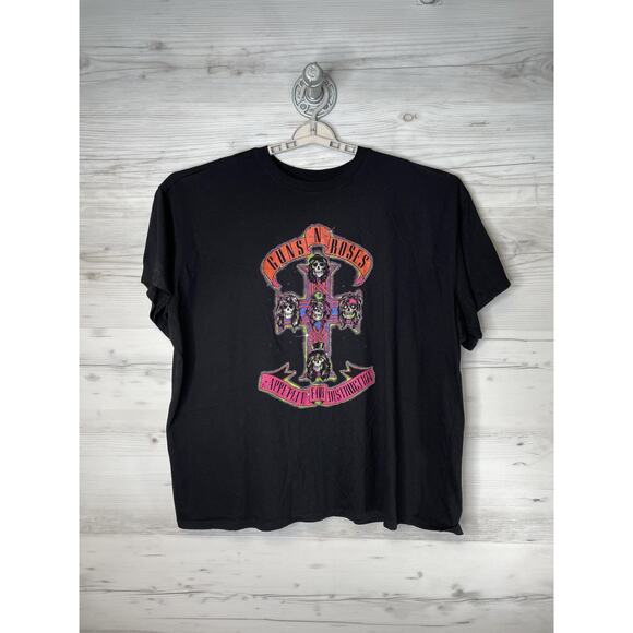 Guns N' Roses Tops - Guns N' Roses Shirt Womens 2X Black Appetite For Destruction Graphic Band Tee